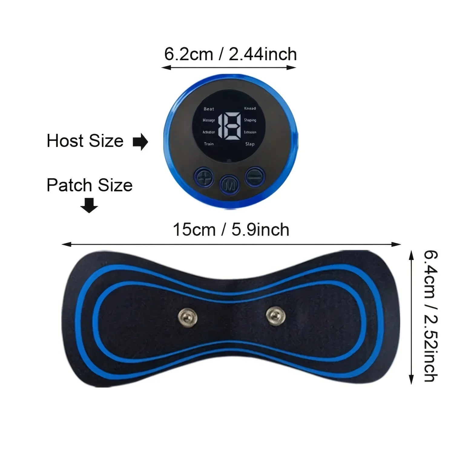 Electric Muscle Massager Set EMS Neck Massage Machine with8 Modes And 19 Strength Levels Portable Vibrating Treatment Instrument Tri Light Beauty
