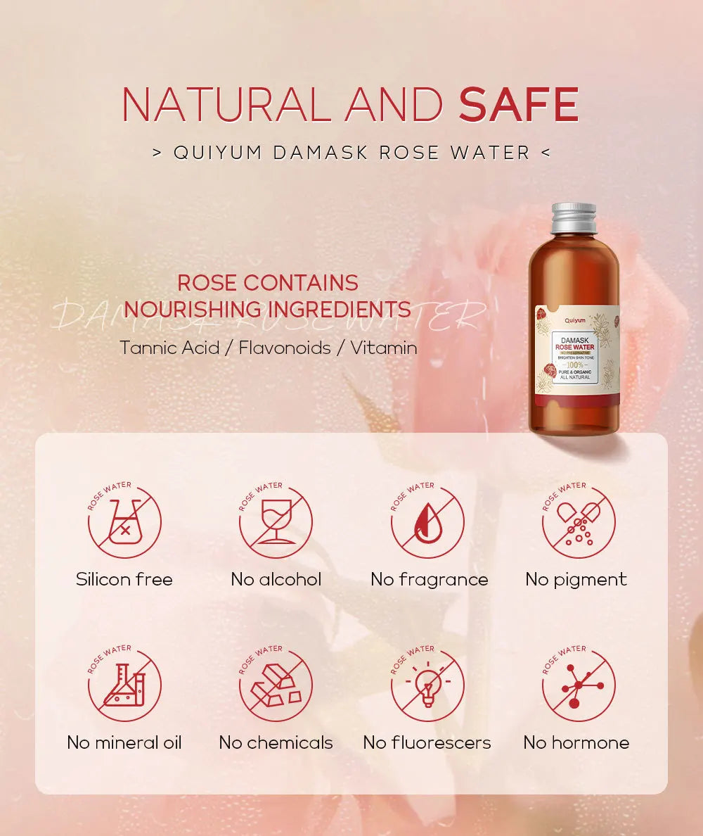 Face Care Rose Water Nourishing Skin Improve Dullness Anti Aging Facial Toner Damask Korean Skincare Products 100ml Pi-Mart