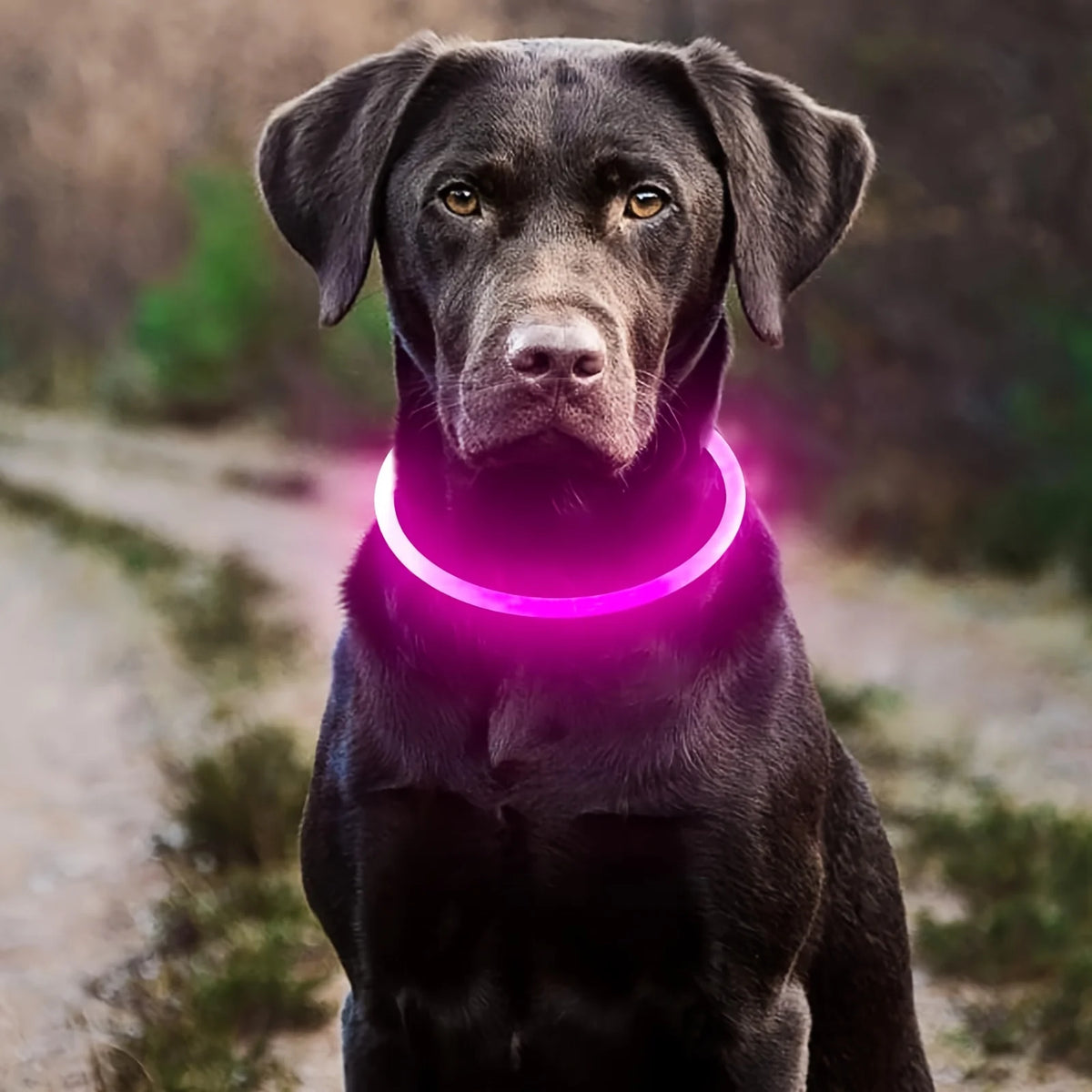 Pet Dog LED Light Collar Luminous Anti-Lost Dog Collar USB Rechargeable Dog Necklace Collar Pi-Mart