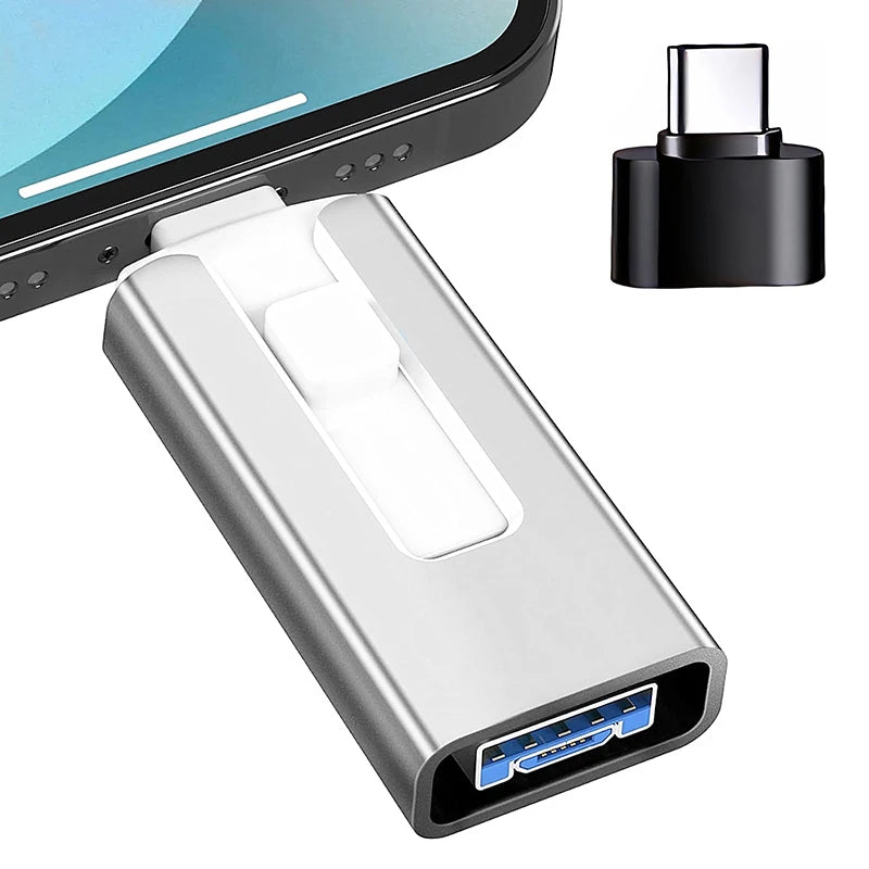 4 In1 OTG Micro USB 3.0  Flash Drive  Dual purpose Android TYPE-C Pen Drive Mobile Micro USB Memory Stick Drive Free For iPhone Pi-Mart