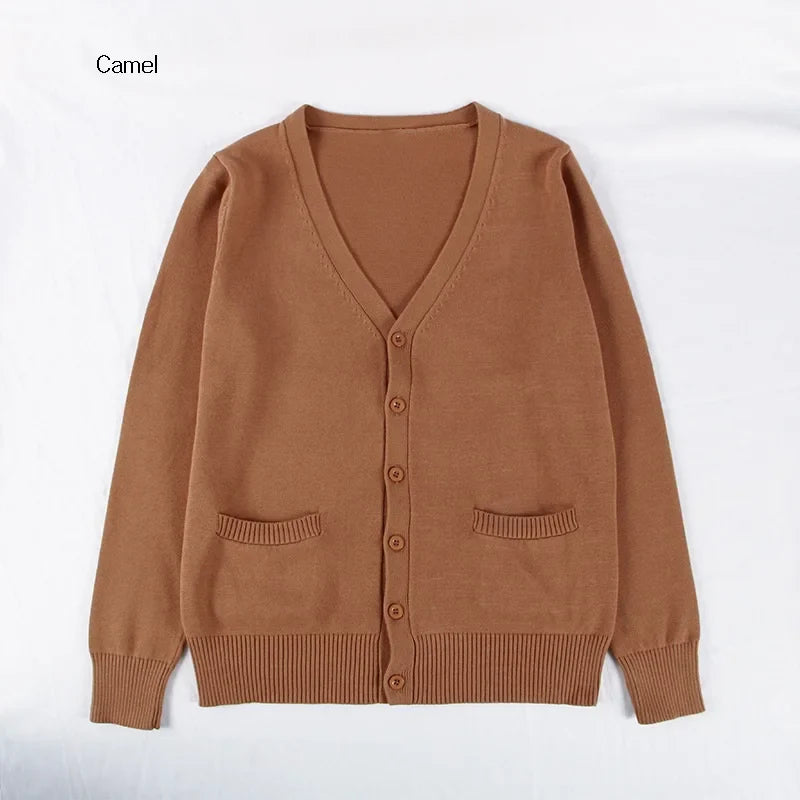New Sweater Solid Candy Women Knit Top Fashion Female Cardigan Thin Spring Autumn Long Sleeve Adult Jacket Clothes Slim XS-2XL LadyShow.Store