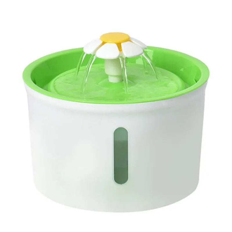 Pet Water Fountain Quiet Pump Visible Water Level 4-Layer Filter Flower Nozzle Cat Dispenser Drinking Bowl Cats Small Dogs Home Pi-Mart