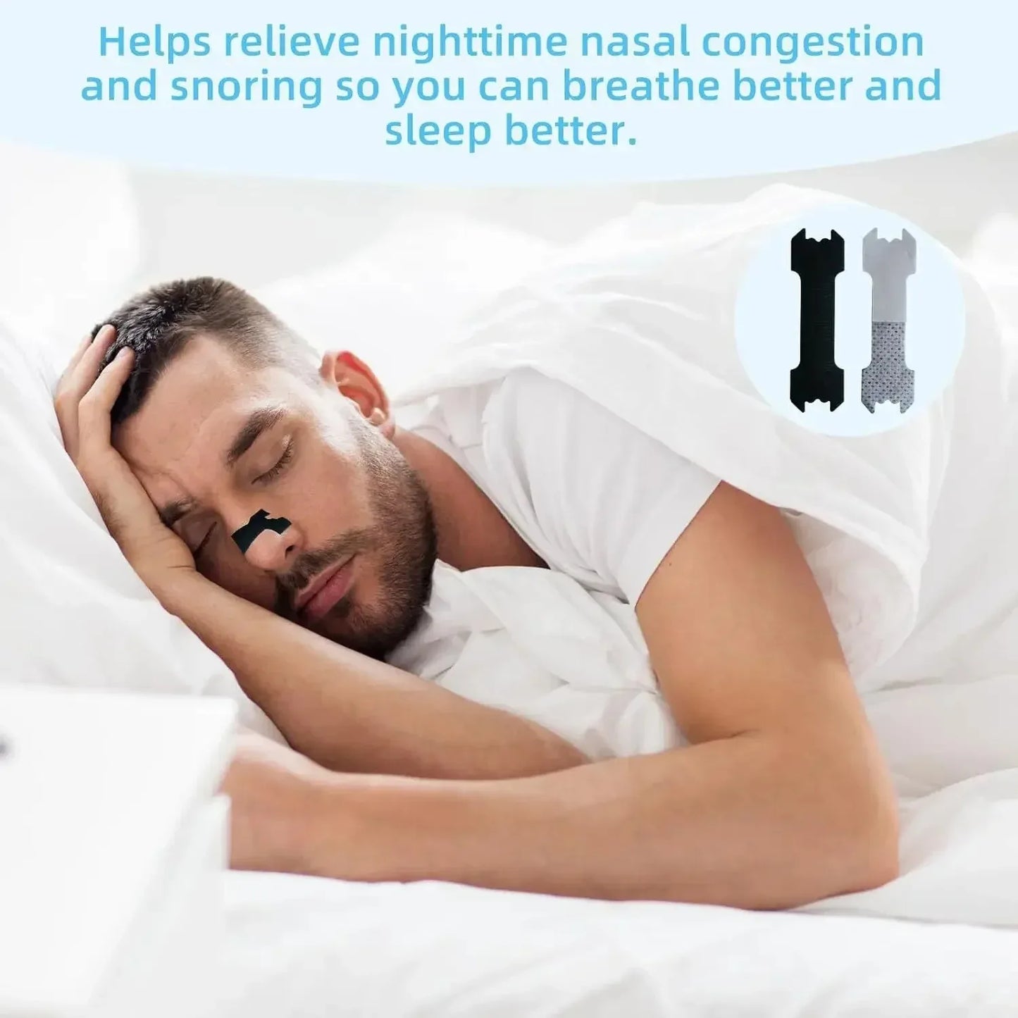 30/90/150pieces, Anti Snoring Nose Patch Set Extra Strength Nasal Strips Better Breathing Non-Invasive Easier Breath Sleep Aid Tri Light Beauty