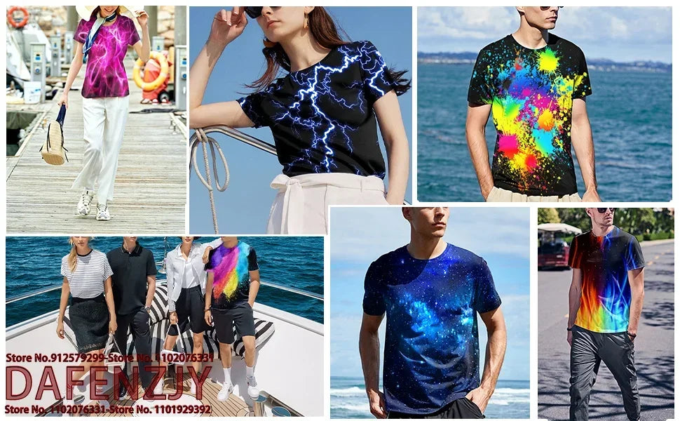 Gathering Novel Funny Men's 3D Printed Short-Sleeve T-Shirt - Crew Neck 3D Top Pi-Mart