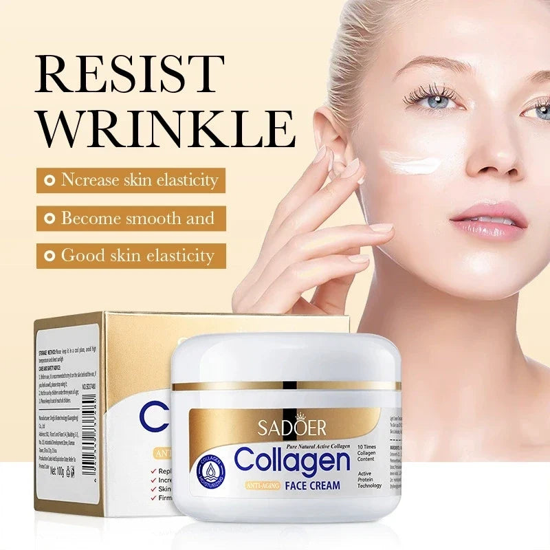 SADOER Collagen Anti-wrinkles Face Cream sknicare Moisturizing Hydrating Anti-aging Faical Cream Beauty Face Skin Care Products Tri Light Beauty