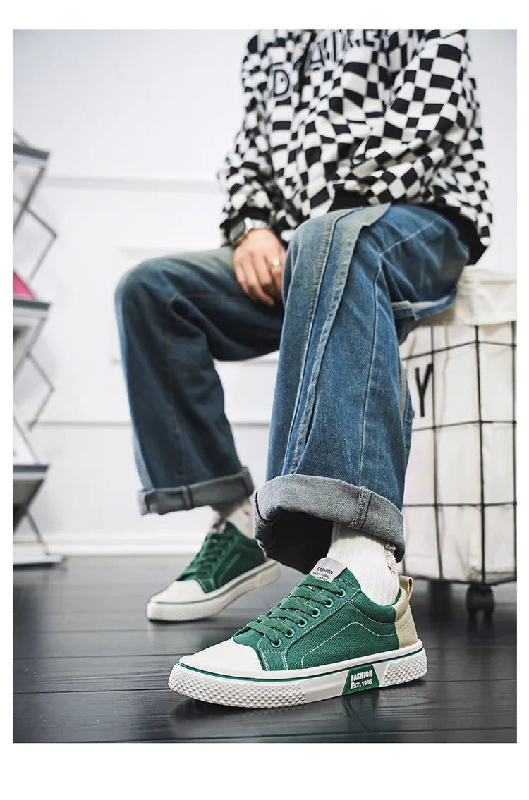 2026 New Summer Men's Breathable Versatile Skateboarding Shoes Men's Soft Bottom Casual Sports Trend Fashion Canvas Shoes 48size Pi-Mart