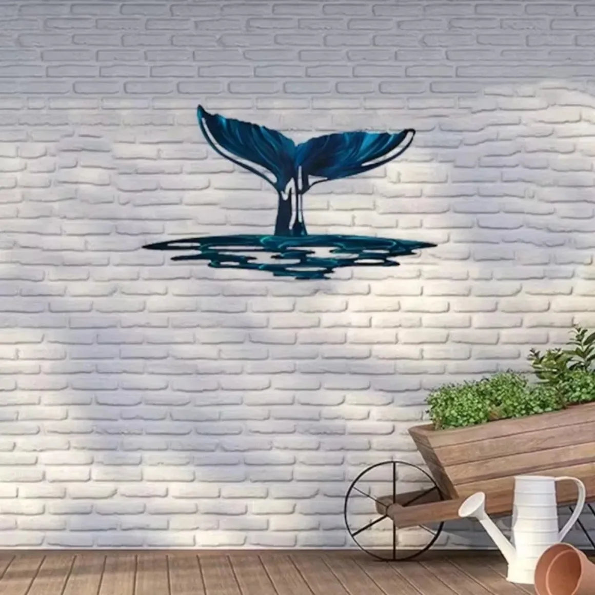 Elegant Whale Tail Metal Wall Art - Unique Ocean Series Home Decor Pendant LadyShow.Store