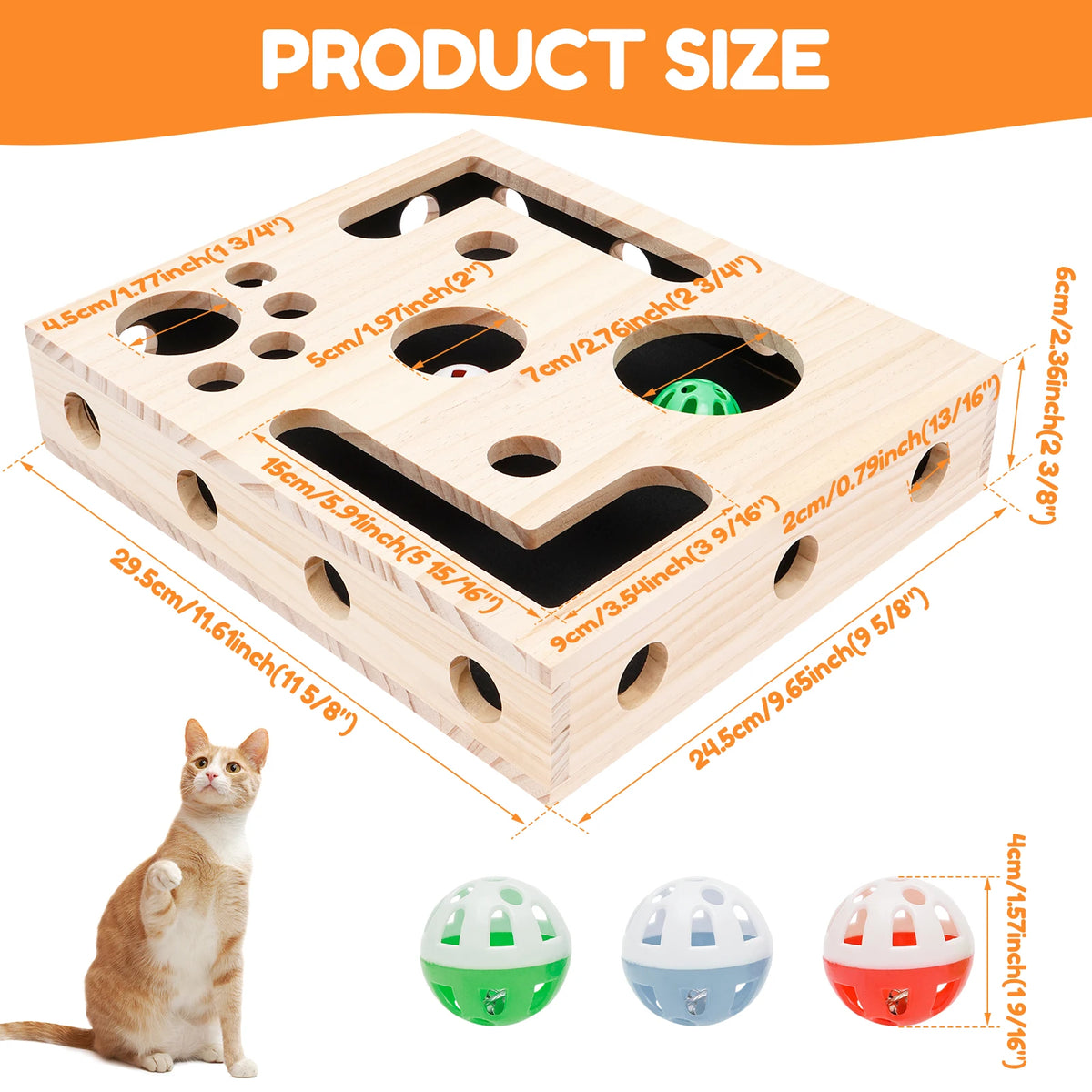 Cat Nail File Box Toy with Bell Ball and Sandpaper Inside Cat Scratch Puzzle Play Nail Care Interactive Pet Toy Stress Free Pi-Mart