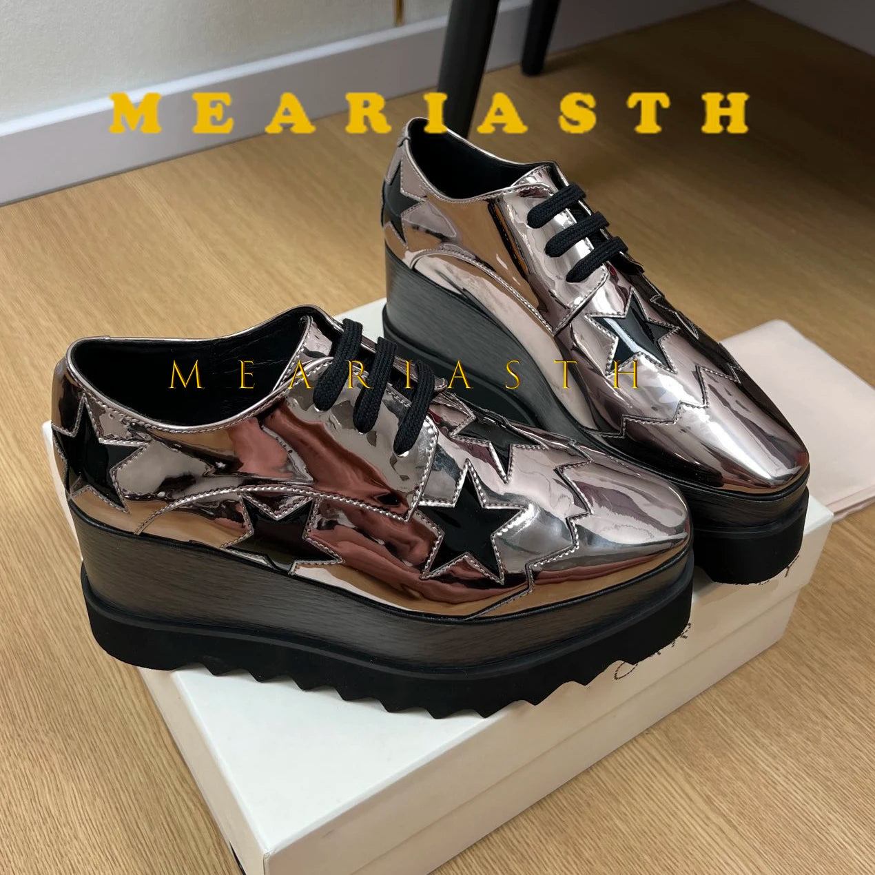 Women Walking Sneakers Autumn Lace-up High Platform Chunky Shoes Breathable Leather Shoes 8.5CM Winter Wedge Heels Casual Shoes Pi-Mart