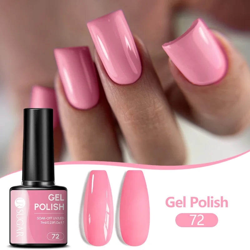 UR SUGAR 7ML Nail Gel Fresh Macaron 107 Colors All For Manicure Semi Permanent Soak Off LED UV Long-Lasting Nail Art Varnish Tri Light Beauty