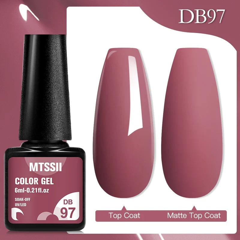 Mtssii 6ML Chocolate Color Gel Nail Polish Brown Semi Permanent UV Gel Autumn Winter Popular Soak Off Nail Art Gel Varnishes Tri Light Beauty