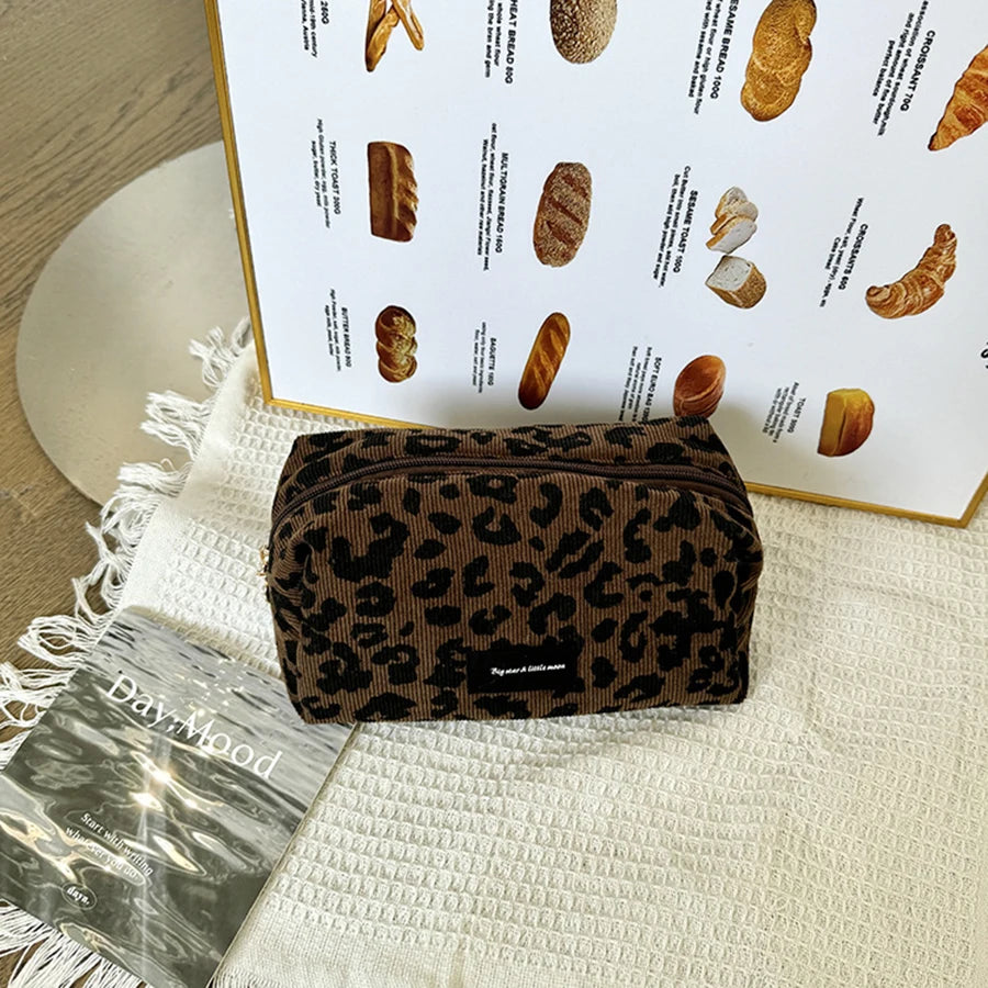 Unique Leopard Print Makeup Bag • Large-Capacity Cosmetic Organizer • Lipstick Storage Pouch Pi-Mart