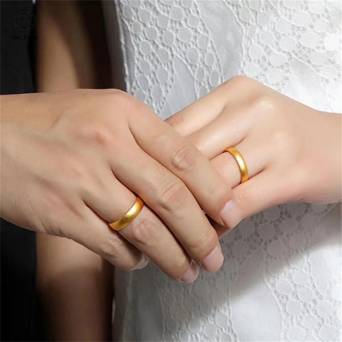 Sand Gold Adjustable Ring Matte Wide Band Openable Fade Resistant Unisex Couple Jewelry Solid Minimalist Gift Pi-Mart