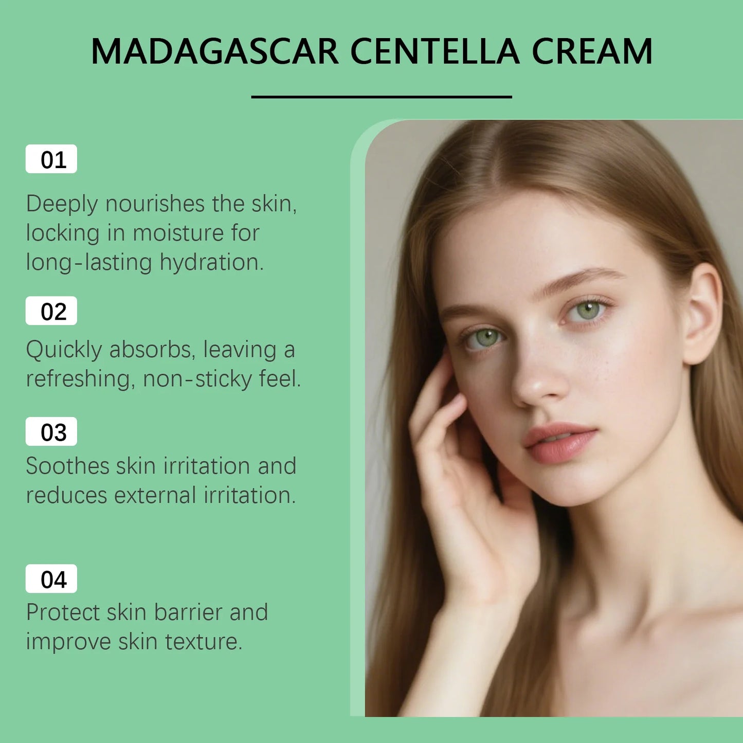 Centella Soothing Cream with Ceramide & B5 Face Repair Moisturizer Redness Relief Soothing Cream for Dry Sensitive Skin Pi-Mart
