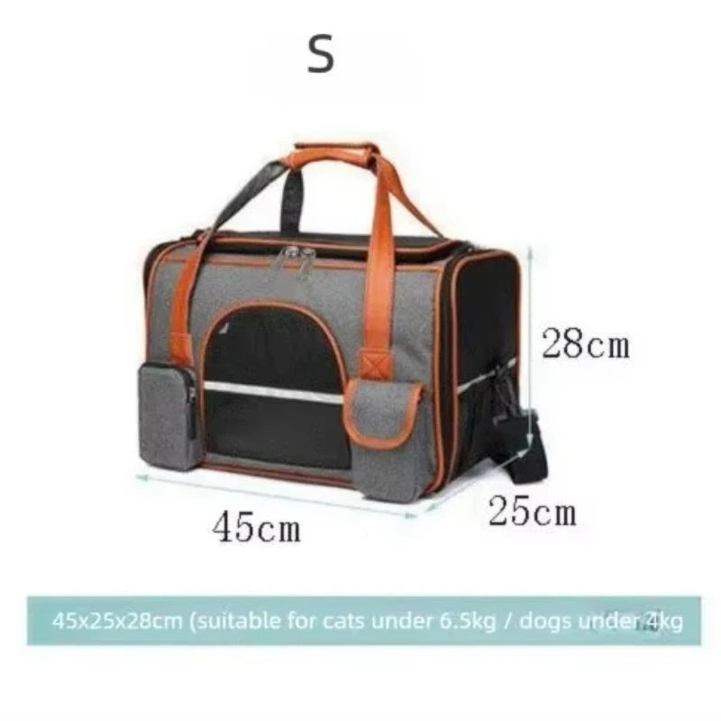 Dog Pet Carrier Bag Anti-Collapse Design Multiple Storage Pockets Cat Travel Handbag for Medium Cats, Puppy, Rabbits and Other S Pi-Mart