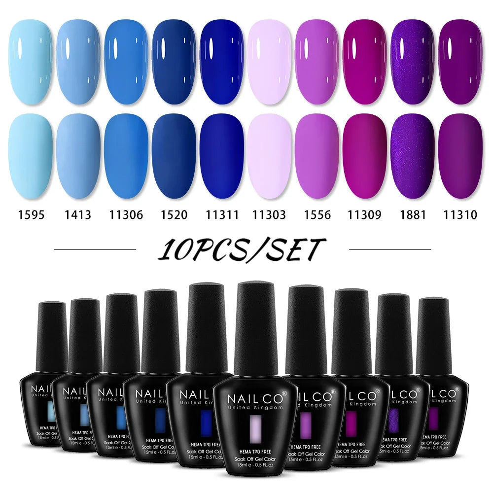 NAILCO 15ml Nails Art Gel Lack Polish Summer Hybrid Nail Varnish Manicure UV Top Coat Base HEMA TPO FREE Esmalte Nail Gel Polish Tri Light Beauty