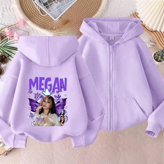 Fashion K POP K-KATSEYE Thin Jacket Cute Printed Coat Girls Sports Clothe Outdoor Workout Casual Top Trendy Birthday Kids Gifts Pi-Mart