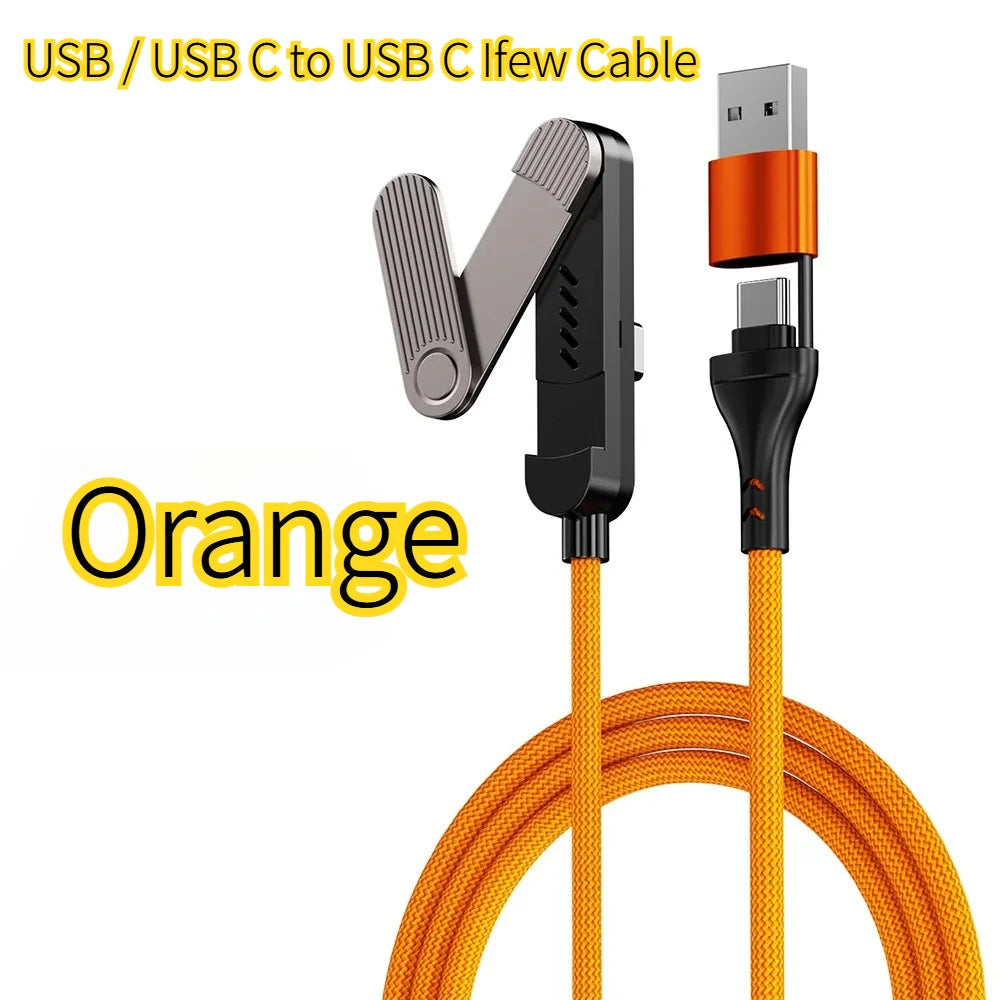 USB Type C Flat Phone Charger Fast Charging Cable C Kick Cable Stand Invisible Support Foldable Holder Charge Bracket For iPhone Pi-Mart