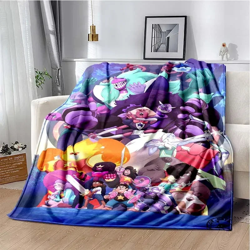 Steven Universe Cute Cartoon Blanket Kid's Warm Flannel Throw Blanket for Bed Bedroom Sofa Travel Picnic Blanket Birthday Gift Pi-Mart