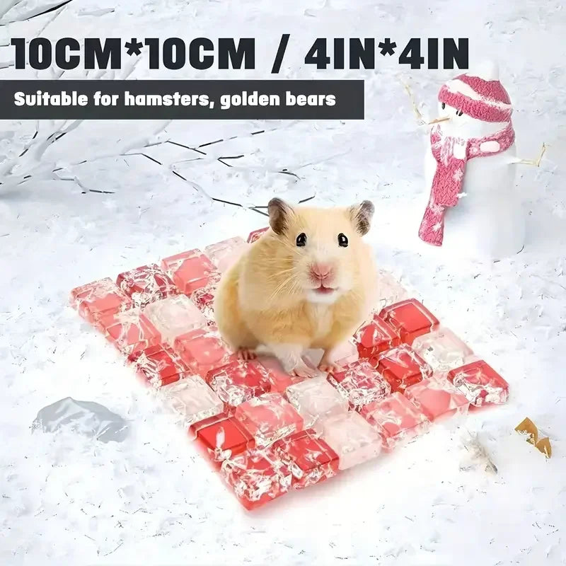 1PC Hamster Cooling Mat Small Glass Marble Summer Heat Dissipation Pad Cold Sleeping Bed Cage Pet Supplies Accessories Pi-Mart