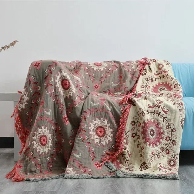 Nordic Throw Blanket For Beds Cotton Double Sided Sofa Cover Sofa Cushion Soft Blanket Leisure Bedspread Four Seasons Thin Quilt Pi-Mart