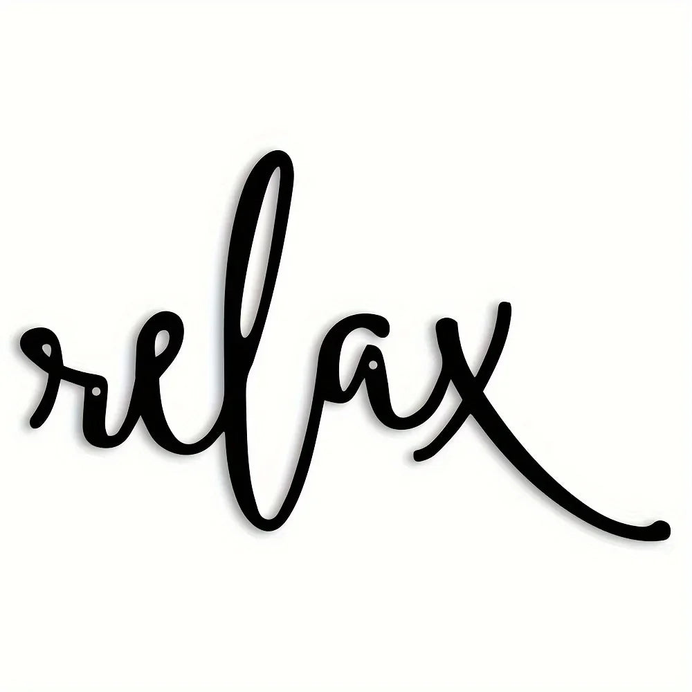 Relaxing Black Metal Iron Sculpture - Modern Wall Art for Bathroom Decor, Easy Hang LadyShow.Store