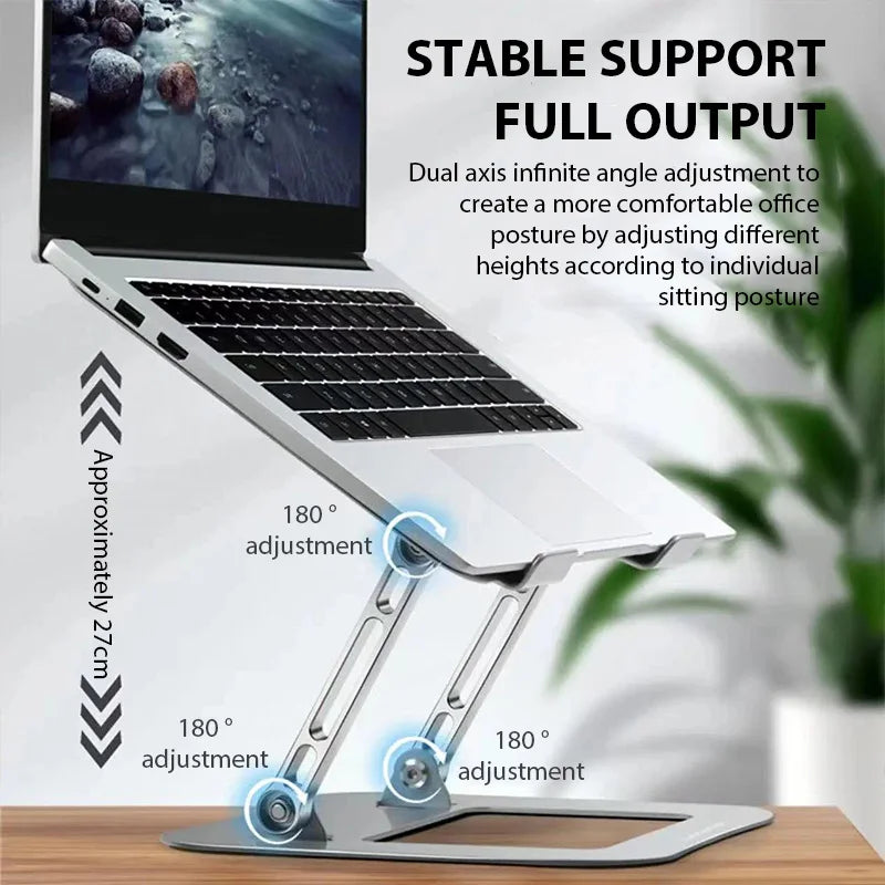 XMSJ Laptop Stand Adjustable Carbon Steel Notebook Tablet Stand Up to 17 Inch Macbook Laptop Portable Foldable Cooling Holder Pi-Mart