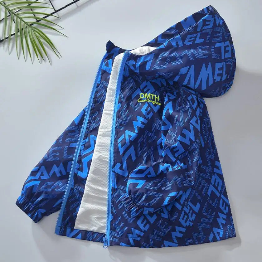 Korean Fashion Jacket For Girls Teenager Casual Gradient Hooded Coat Boys Blazer Spring Autumn Windproof Sweet Coats Windbreaker Pi-Mart
