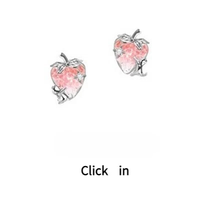 MASW Original Design Elegant Temperament Pink Strawberry Pendant Necklace For Women Wedding Gifts Modern Jewelry Accessories Pi-Mart