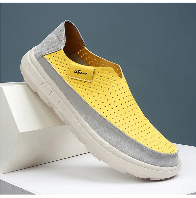 2026 New Men's Casual Shoes Fashion Comfortable Men's Shoes High Quality Leather Men Driving Shoes Handmade Flat Shoes Size 46 Pi-Mart