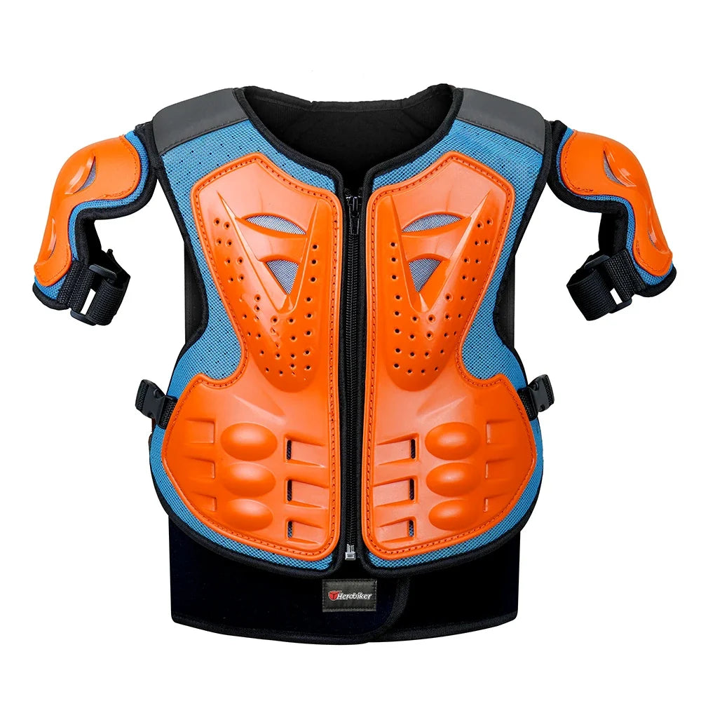 Kid's Motorcycle Armor Vest Protection Motocross Body Armor Jacket Protective Armors Riding Kneepads Moto Full Armor Children LadyShow.Store