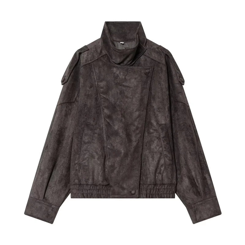 Women's Faux Leather Jacket New Fashion Long Sleeve Versatile Jacket Personality Chic Women Coat Autumn Winter Ladies Outerwear LadyShow.Store