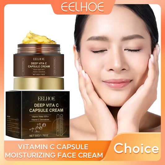 Vitamin C Capsules Facial Moisturizing Cream Melanin Removal Rejuvenate Skin Lightening Wrinkles Remover Brightening Face Cream Pi-Mart