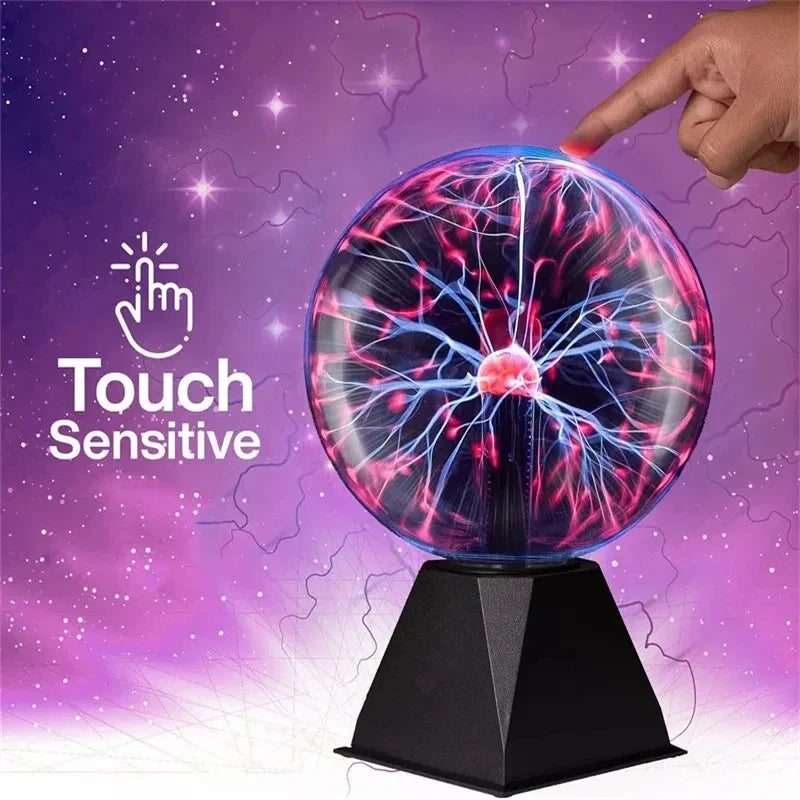 3/4/5/6 Inch Magic Plasma Ball Lamp LED Atmosphere Night Light Only Touch Sensitive Glass Plasma Light Bedroom Decor Kids Gifts LadyShow.Store