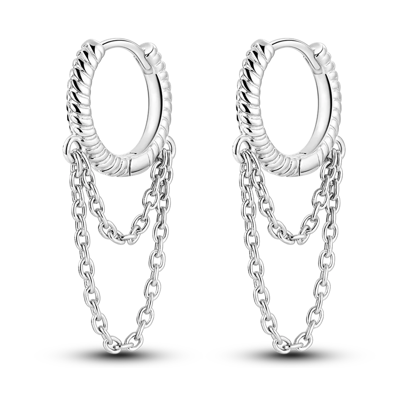 Genuine 925 Sterling Silver Love Feather Earrings Fit Original Charms Hoop For Women Girls Stud Earring Fine Jewelry Gifts Pi-Mart