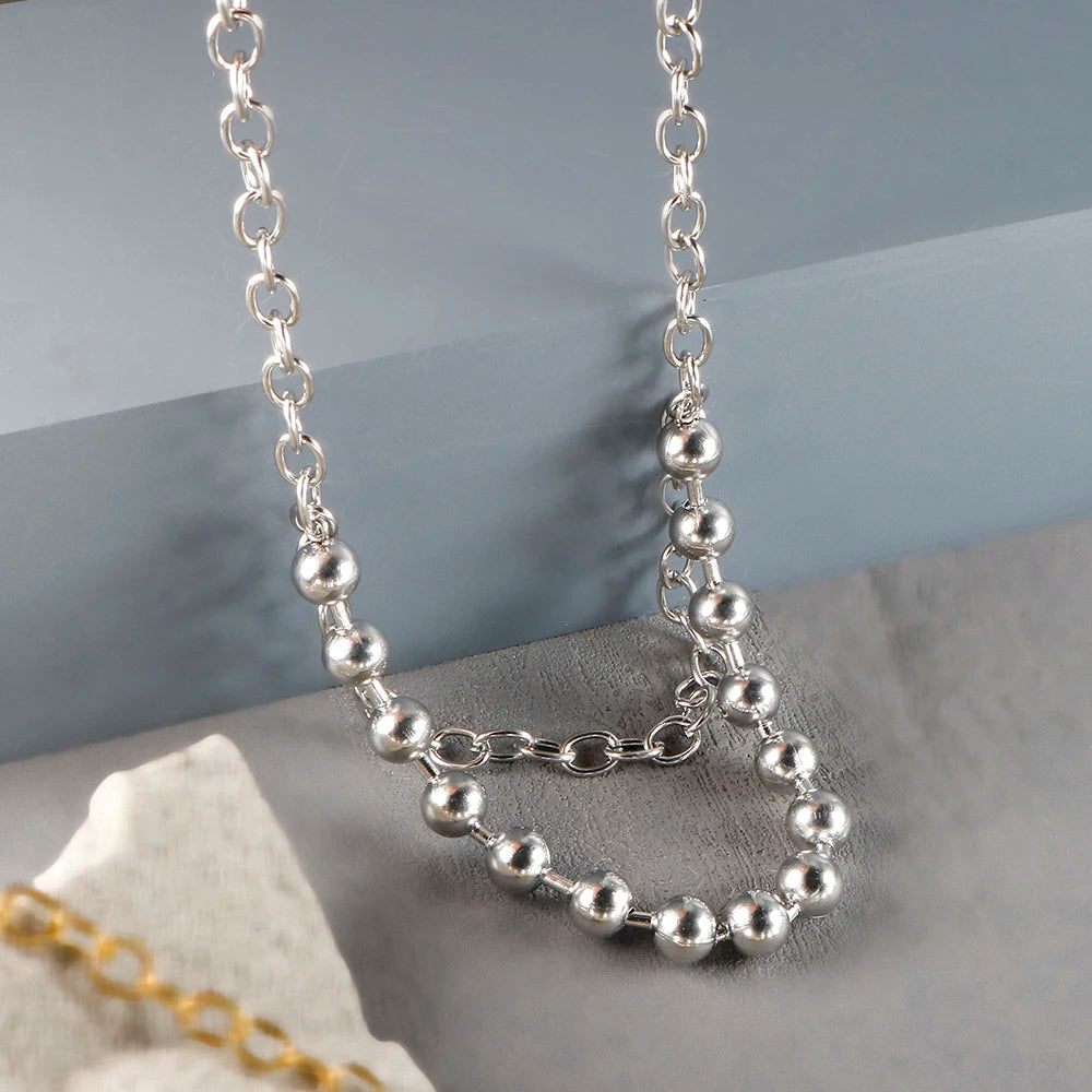 Stainless Steel Creative Steel Ball Chain Necklace Pi-Mart