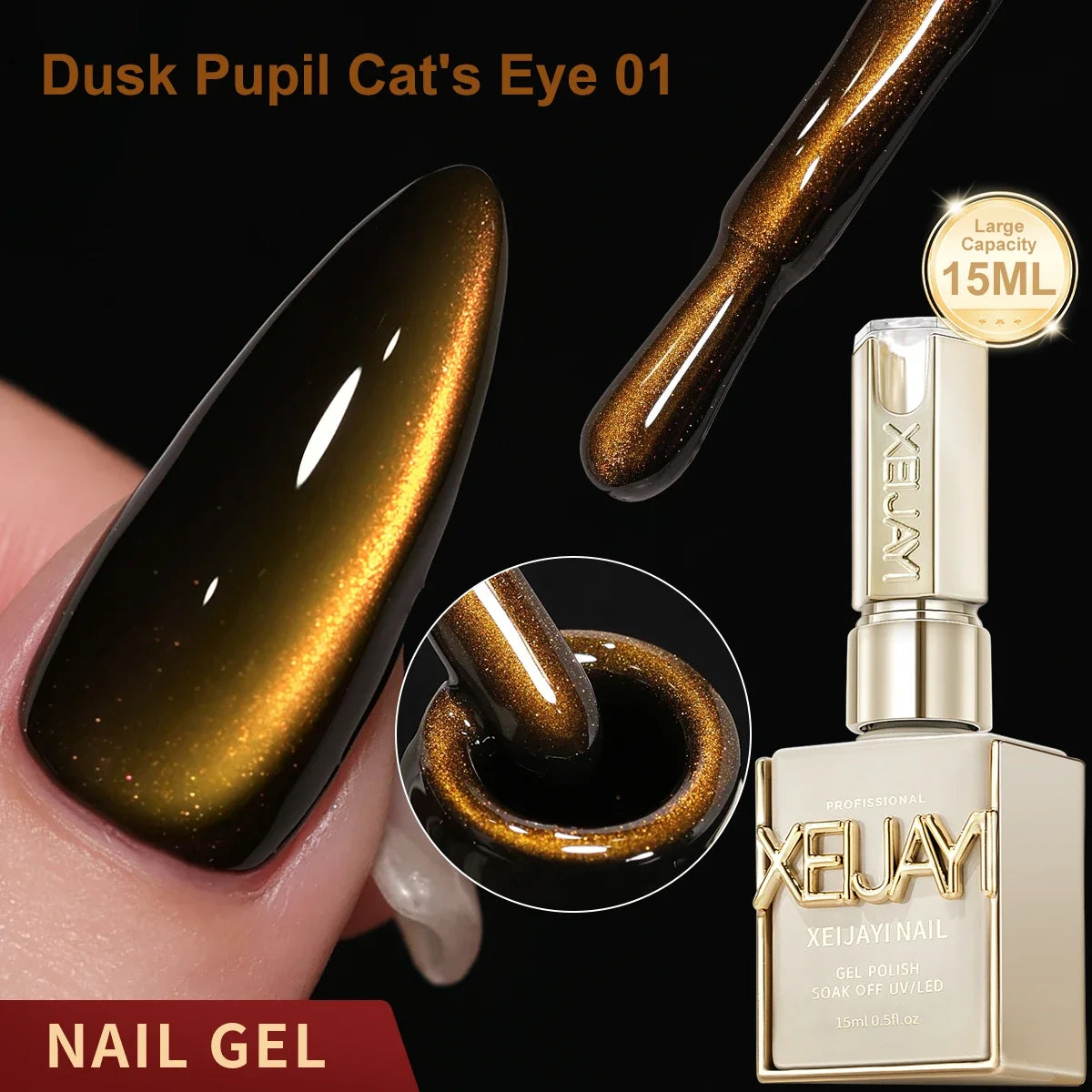 XEIJAYI 1pc 15ML Blue cat eye Nail Gel polish Semi Permanent Nail Art Soaking UV LED Nail Salon DIY Nail Salon Gel Tri Light Beauty