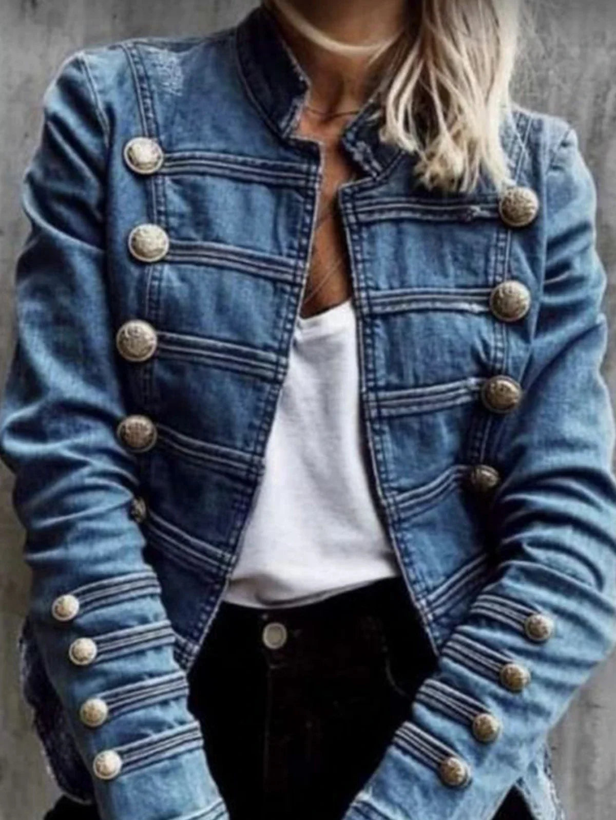 Vintage Commuter Denim Coat Women Autumn New European American Fashion Slim Fit Top Elegant All-match Double Breasted Jackets LadyShow.Store