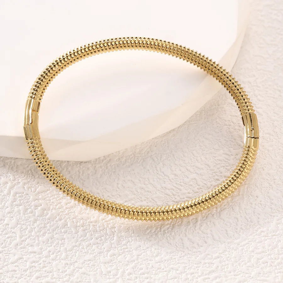 ZAKOL Waterproof Stainless Steel Cuff Bracelet Bangles for Women Smooth Metal Openable Bracelets Jewelry Gift Pi-Mart