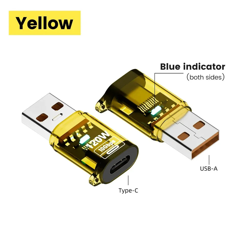120W USB 3.2 to Type C OTG Adapter Fast Charging 10Gbps Data Audio Transfer For MacBook iPad iPhone 15 16 17 Huawei Xiaomi PC Pi-Mart