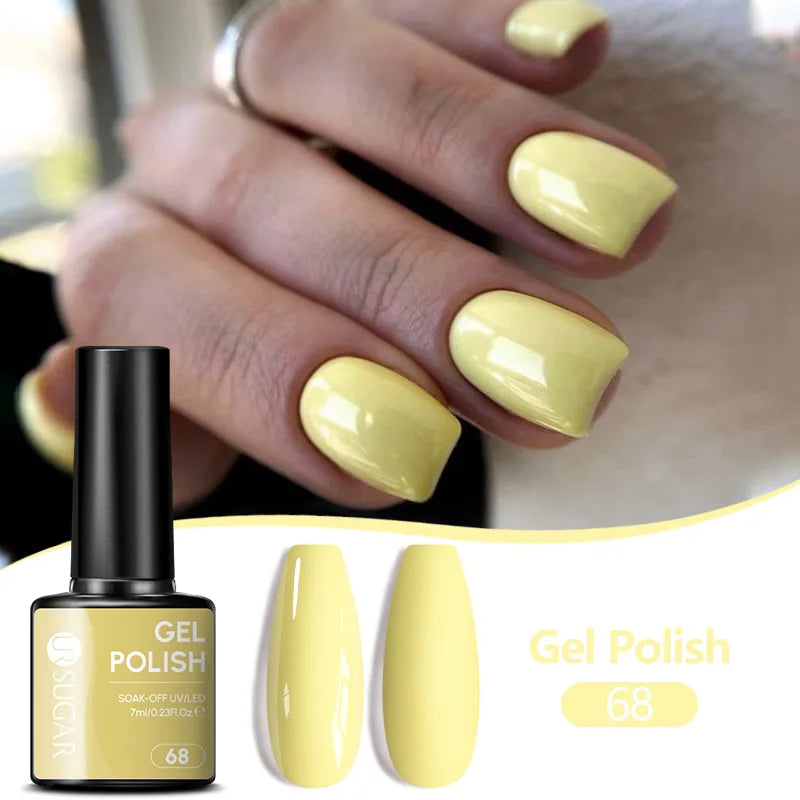 UR SUGAR 7ML Nail Gel Fresh Macaron 107 Colors All For Manicure Semi Permanent Soak Off LED UV Long-Lasting Nail Art Varnish Tri Light Beauty