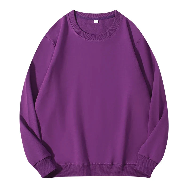 Autumn O-Neck Cotton Women's Sweatshirt Hoodies Basic Loose Casual Women Pullover Solid Sweatshirt Ladies Tops Factory Wholesale LadyShow.Store