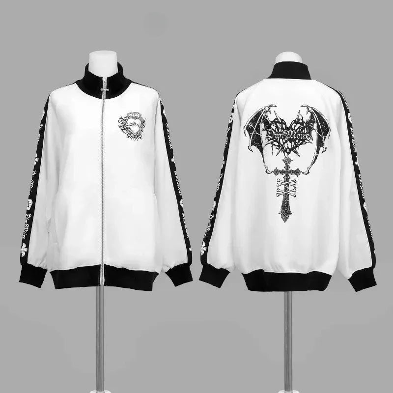 Gothic Subculture Hip-hop Sweatshirts Women Autumn Turtleneck Hoodie Coats Harajuku Loose Versatile Daily Jackets Zip Up Clothes LadyShow.Store