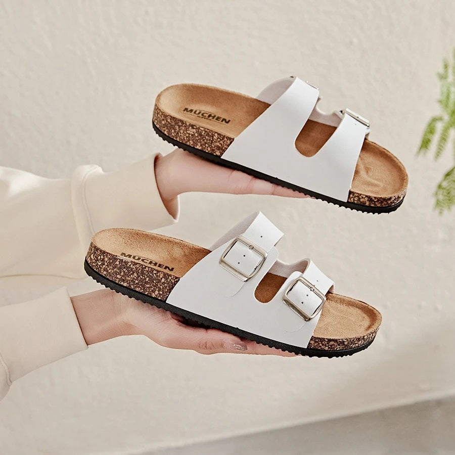Cork slippers men's summer outerwear new style thick soled wear-resistant Boken shoes fashionable beach sandals 2026 Pi-Mart