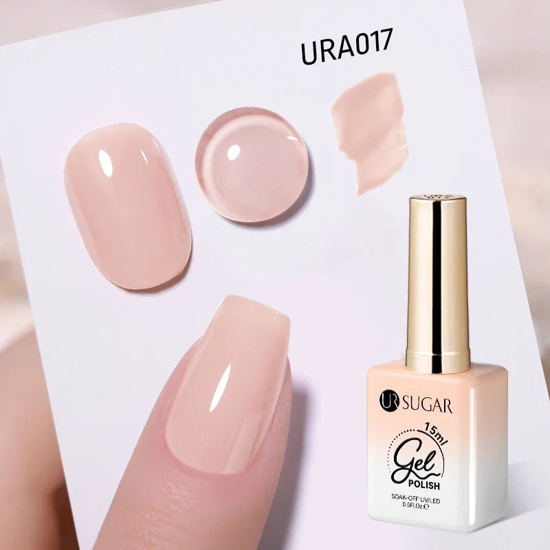 UR SUGAR 15ml Jelly Milky White Translucent Color Gel Polish Semi Permanent UV Gel Nail Art Soak Off Gel Varnish Latest Fashion Tri Light Beauty
