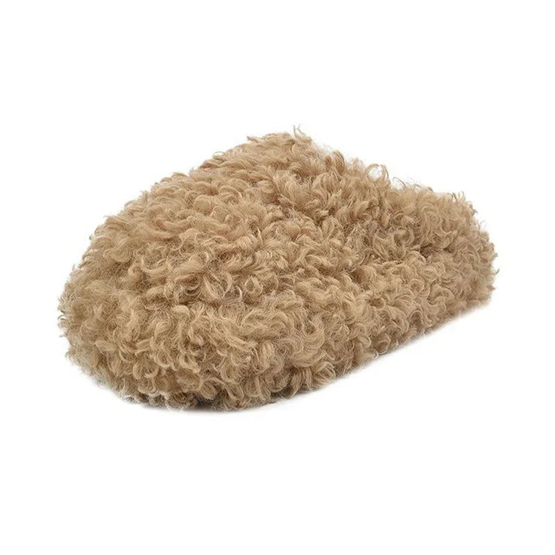 Winter 2026 Fashion Women's Shoes Comfortable Plush Velvet Warm Fluffy Slippers Home Non-slip Lightweight Soft Indoor Slippers LadyShow.Store