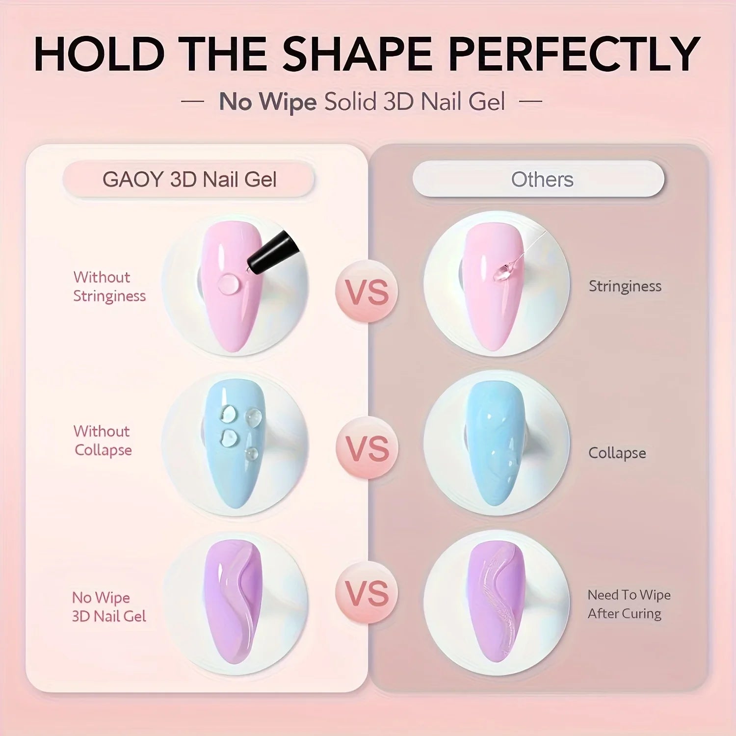 3D Gel - Nail Art Modeling Gel, Suitable for Nail Design Autumn And Winter DIY Nail Art for Painting, Molding, Sculpting Tri Light Beauty