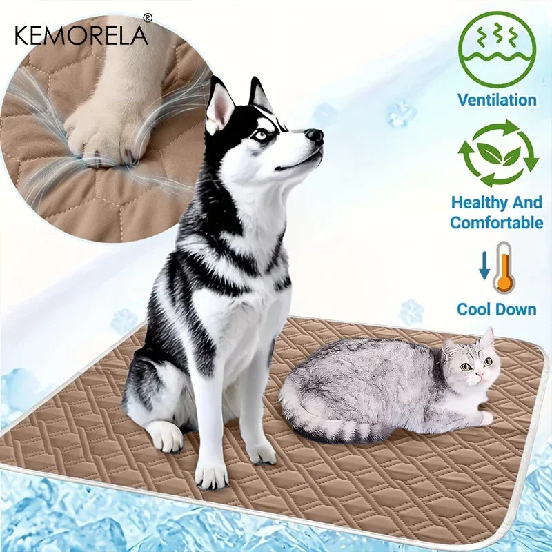 KEMORELA Dog Cat Summer Cooling Pad Mat Washable Puppy Big Dog Ice Gel Bed Mattress Cool Mascotas Cushion Blanket Pet supplies Pi-Mart