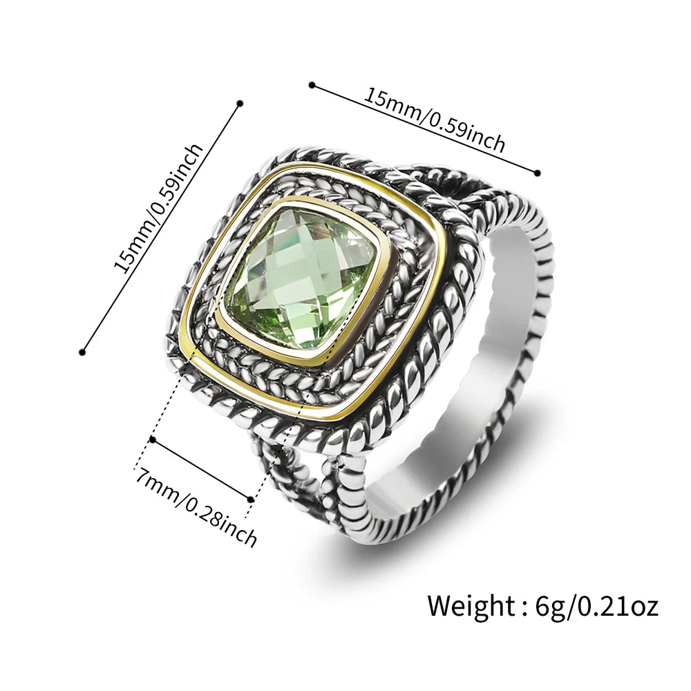 Designer Inspired Two Tone Statement Rings for Women 18K Gold Plated Fashion Brand Engagement Wedding Ring Pi-Mart