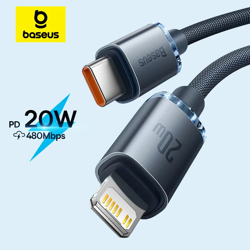 Baseus USB Type C PD 20W Cable for iPhone 14 13 12 Pro X 8 Fast USB C Cable for iPhone Charging Cable USB Type C Cable Wire Code Pi-Mart